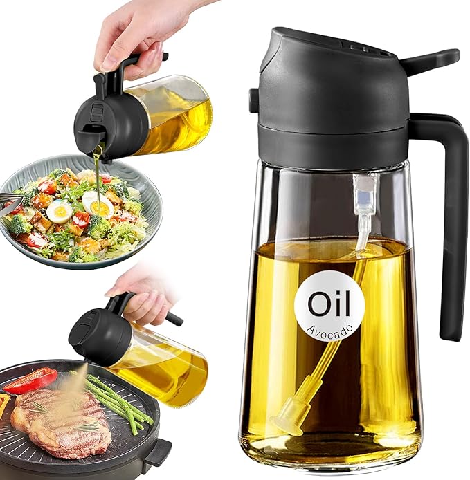 Glass Olive Oil Sprayer for Cooking with Stickers